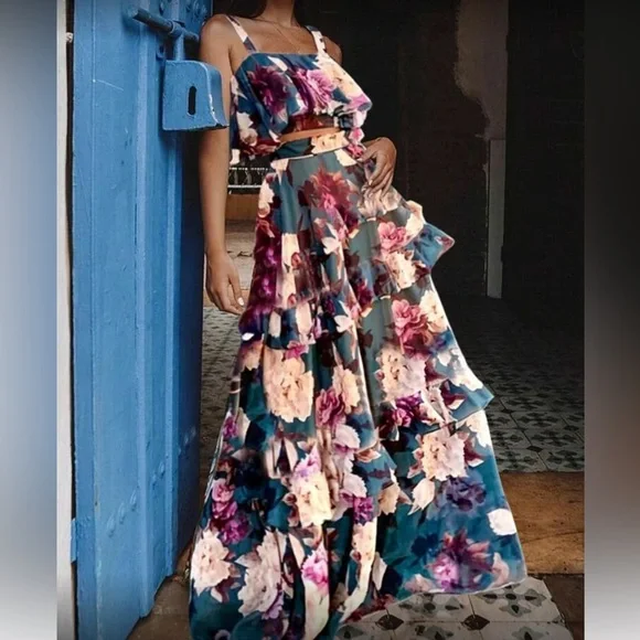 Floral Maxi Skirt and Top Setb - Picture 5 of 7